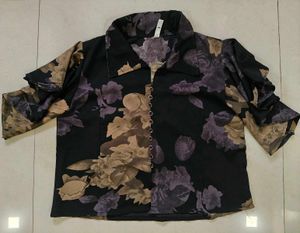 Black Floral Butterfly Sleeve Crop Top