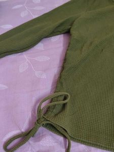 Olive Green Textured T-Shirt