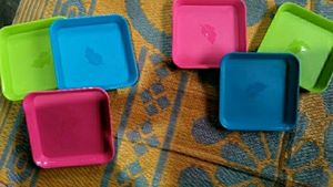 ♥️:🚨 Nitron™ Plastic Snack Quarter Plates Set - Microwave Safe (Set of 6) 🍽️