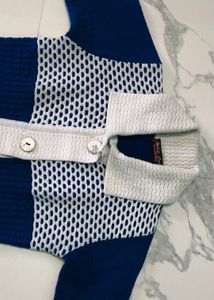 Stylish Blue &amp; White Cardigan