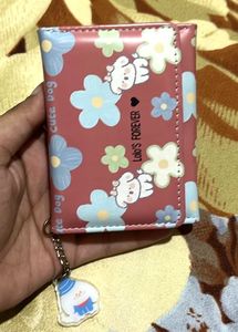 Cute Dog & Flower Wallet with Charm