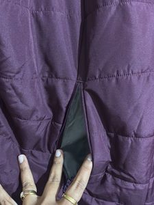 Burgundy women Puff Jacket