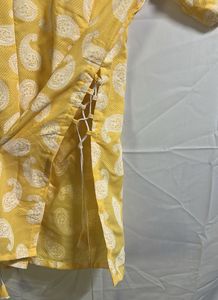 Yellow Paisley Print Kurta