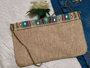 Very Beautiful Embroidery Jeans With Purse