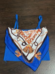 Chic Scarf Print Crop Top