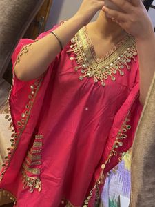 Set Hot Pink khulla kaftan pant