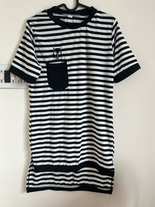Striped T-Shirt with Cute Cat Pocket