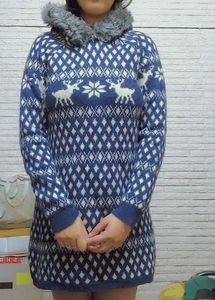 ZARA KNIT furry Dress Cum Sweater