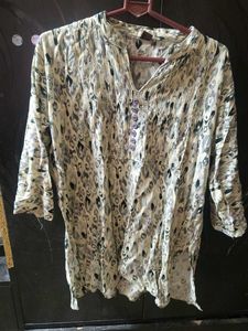Stylish Abstract Print Tunic Top