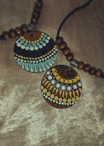 Handmade Painted Pendant Necklace Set