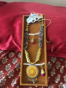 Boho Beaded Necklace & Earring Set