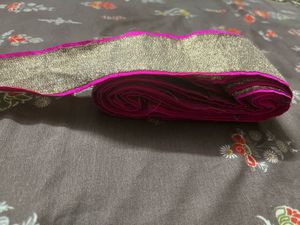 Vibrant Pink &amp; Gold Border lace