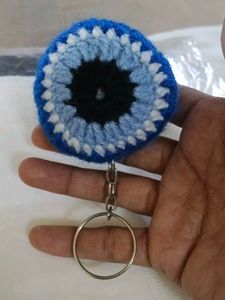 Evil Eye Crochet Keychain