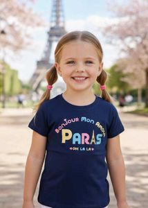 6-8 year Girls 'Bonjour Paris' Graphic Tee