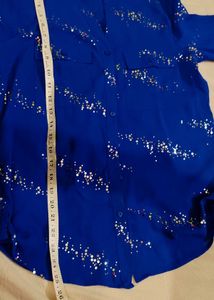 Sparkly Blue Button-Up Shirt