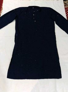 Navy Blue Sequin Kurta