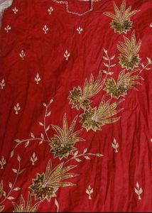 Sleeveless Punjabi cotton suit duppata