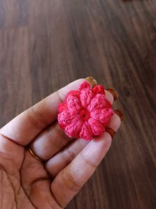 Crochet cute Fluffy flower keychain