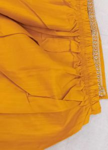 Yellow Kurta with Embroidered Sleeves