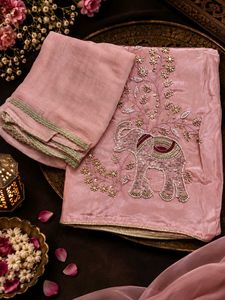 (NEW) Motif Embroidered Dress Material