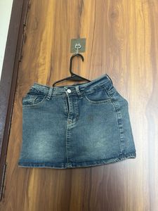 Blue Denim Mini Skirt