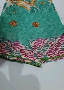 Printed (Work) Saree With Unstitched Blouse