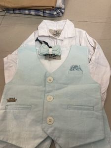 Cute White Shirt and Blue Pants Set