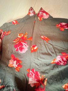 Floral Print middle slit kurti