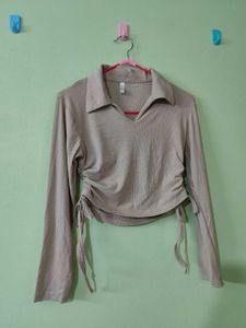 crop top khaki color