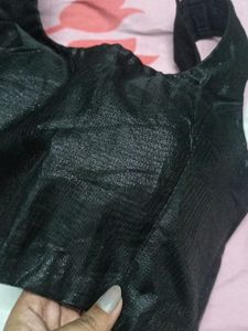 Black Sleevless Padded Blouse