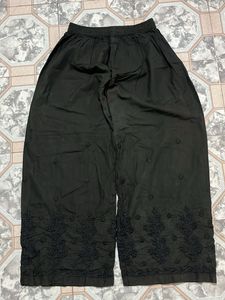 Embroidered Black Palazzos