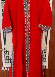 Orange Kurta with Mirror Work