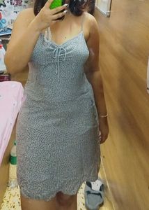 🌸Cute Grey Printed Summer Dress🍂