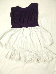 Purple-White Shiny Party-wear Mini Dress