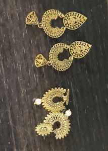Gold Tone Jhumka Earrings