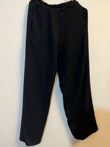Chic Textured Black straight Leg Pants