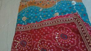 Beautiful multi colour Bandhani Saree