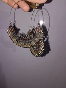 Ethnic Peacock Hoop Earrings