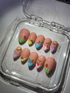 Cute Fruit &amp; Flower Press-On Nails