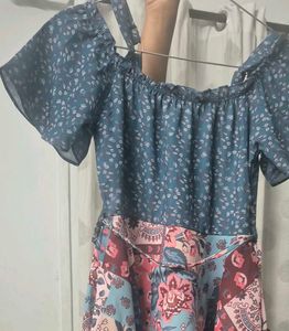 Boho Floral Print A line frock