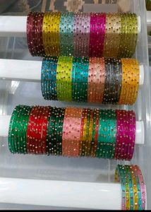 Green Glass Bangles 1 Set