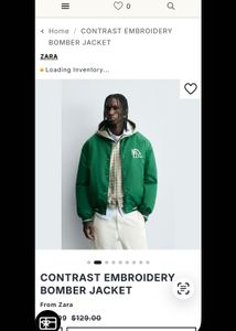 zara Green Bomber Jacket size S  with original tag