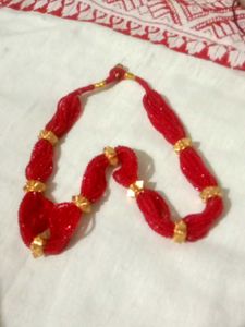 Elegant Red Beaded Necklace gorkha Nou gedi