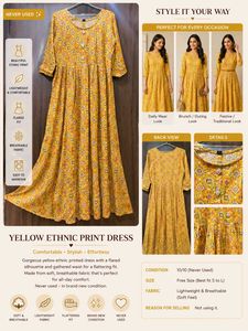 Beautiful Yellow Printed Maxi Dress