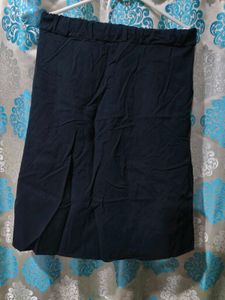 Black Button Front Skirt