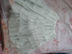 Light Mint Tiered Ruffle Skirt