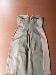 Strapless Olive Green Dress
