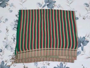 Green Stripe Saree &amp; Blouse