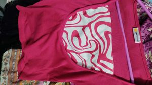pink top with beautiful white neck design
