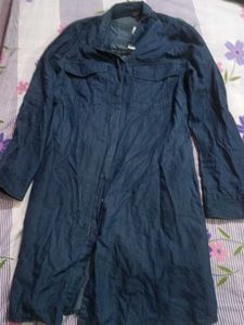 Blue Denim Long Shirt Dress